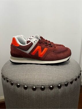 New Balance 574 Red Rock with Tangerine Heat W9 NWB